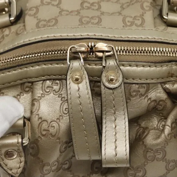 GUCCI GG Canvas Guccissima Tote Bag Leather 2way Gold Tone 223974 Auth BA1506